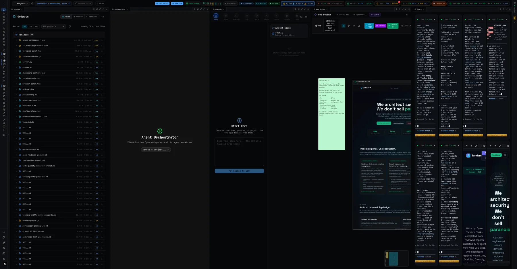 Tandem agent orchestrator with 17 built-in roles and hub-and-spoke routing